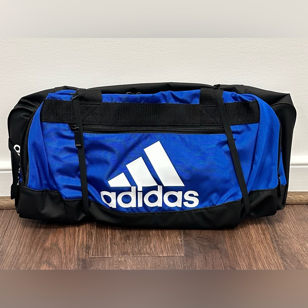 Adidas Blue and Black Defender IV Duffel Bag - Brand New!